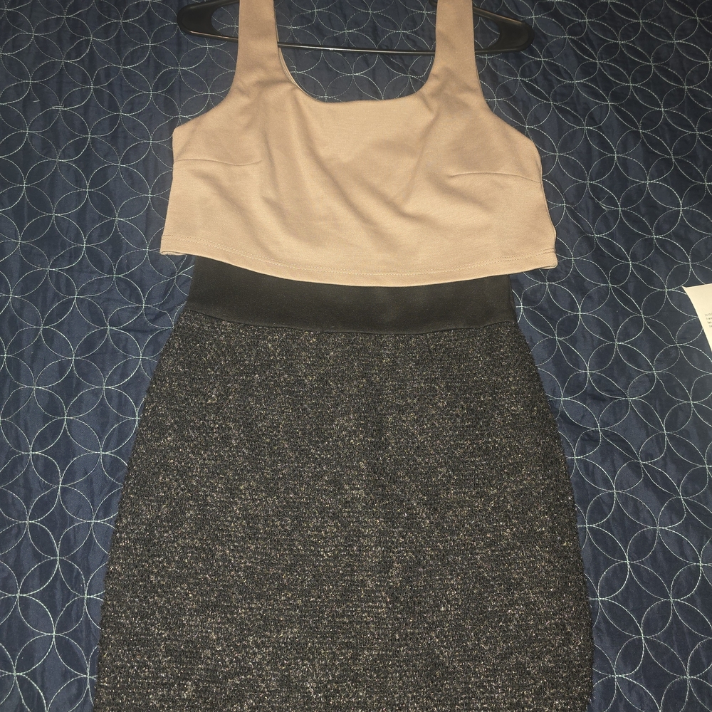 Freeway Tan and Black Mini Dress